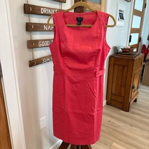 Larry Levine Platinum Cotton Stretch Elegant‎ Pink Sleeveless Dress Size 10 EUC